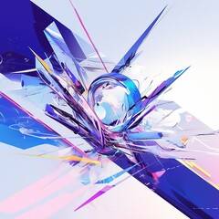 Abstract futuristic geometric pattern with minimalist design, digital art background featuring modern technology concept. 