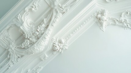 White ornate ceiling detail.