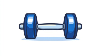 Obraz premium Blue dumbbell, fitness, workout, gym, weightlifting, isolated, white background, health