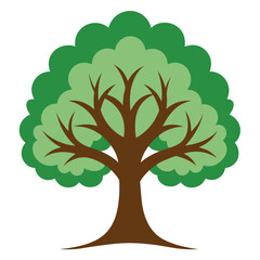 Fototapeta premium Oak trees icon set isolated on white background