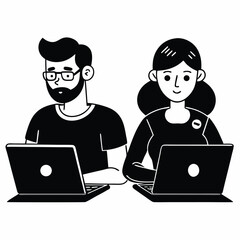 Freelancers working on laptops