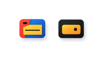 Digital payment app icons, online finance, white background, secure transactions, mobile banking