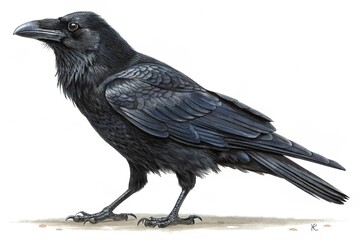 Fototapeta premium Carrion crow isolated on white background