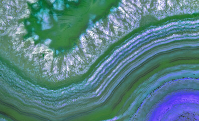 green and blue agate structure macro