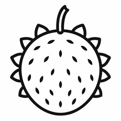Rambutan outline icon on white background	