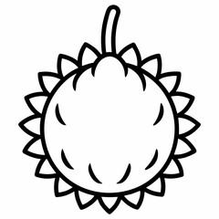 Rambutan outline icon on white background	