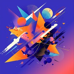 Abstract futuristic geometric pattern with minimalist design, digital art background featuring modern technology concept. 