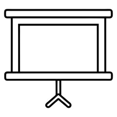 Naklejka premium Minimal Presentation Screen Icon - Empty Slide Design for Business