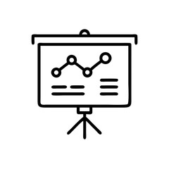 Presentation Screen Icon - Data Analytics Graph for Business