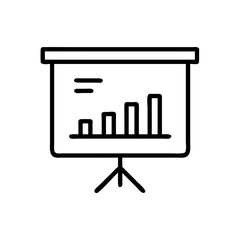 Presentation Screen Icon - Simple Graph for Business and Analytics