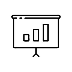 Presentation Screen Icon - Simple Graph for Business and Analytics