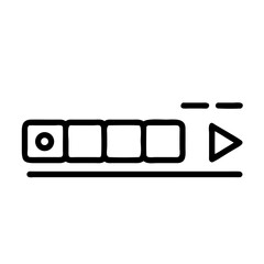 Media Player Icon - Play Button with Progress Bar
