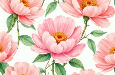 Peonies pattern, aop all over print with flowers, floral Peony