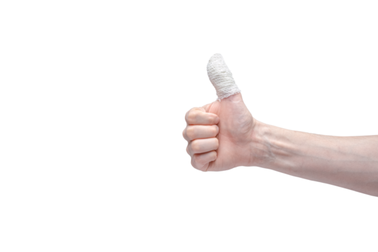 Bandaged Thumb Up – Alternative Wrapping, Hand Injury PNG Transparent Background
