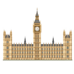 Fototapeta premium Architectural government building silhouette