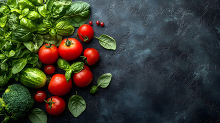Dark background with vibrant vegetables symbolizing the depth and richness of plant-based diets