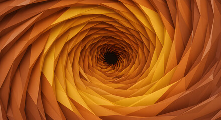 Abstract Geometric Tunnel With Orange And Yellow Shades Background