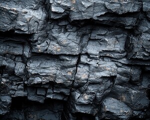 Fototapeta premium Dark, textured rock face