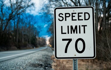 Speed Limit 70 mph Traffic Sign
