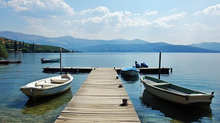 Obraz premium * Picturesque piers with small boats ready for island hopping.