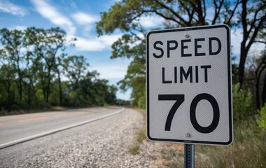 Speed Limit 70 mph Traffic Sign
