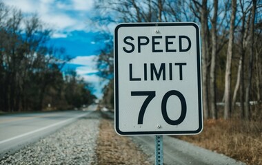 Speed Limit 70 mph Traffic Sign