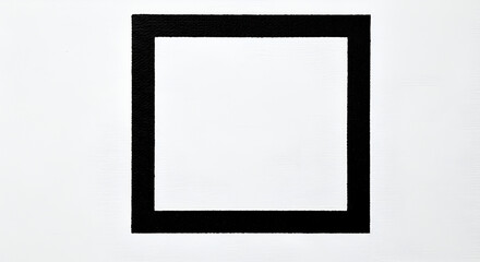 Minimalist Square Design Graphic Element with Black Outline and White Interior