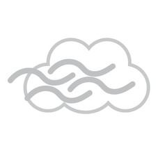 天気　雲と霧アイコン　グレー
