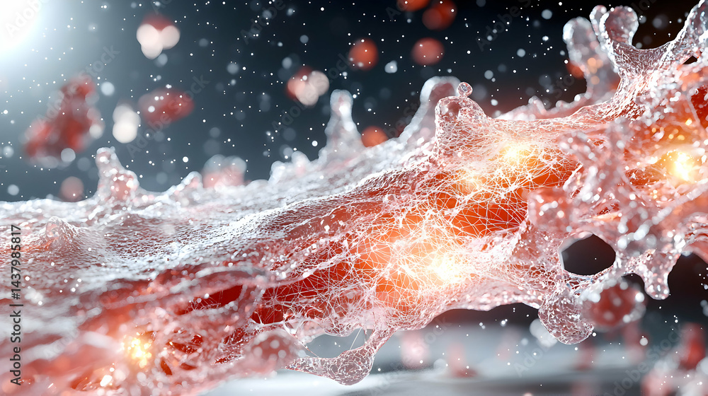 Aufkleber an abstract image of what appears to be cellular structures. the image could be used in science or m