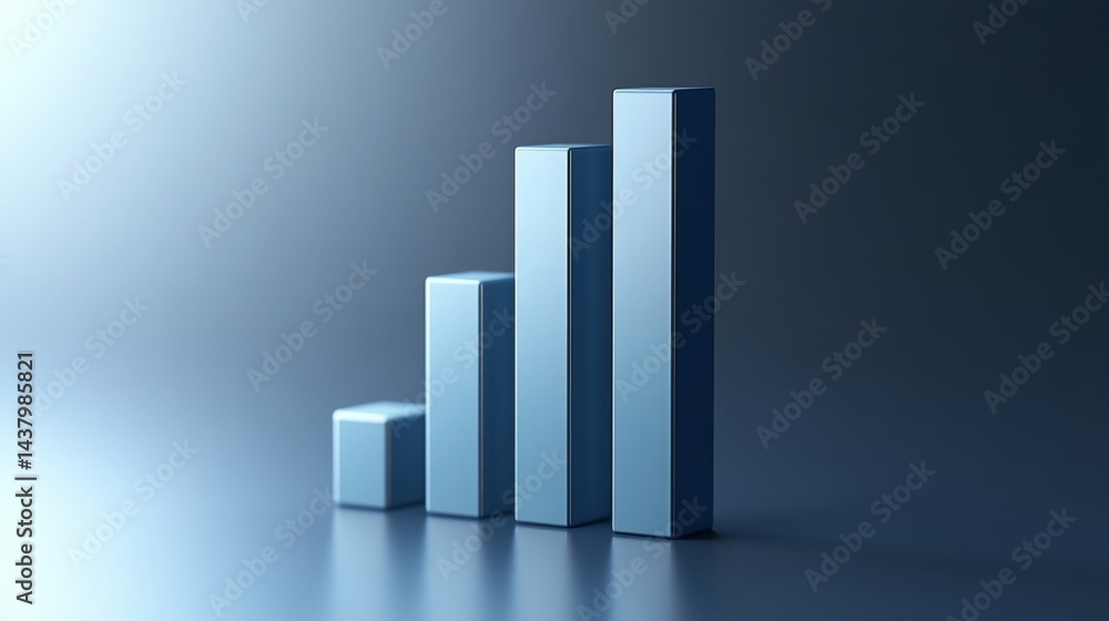 Aufkleber crisp d bar graph using soft blue and gray palette with light drop shadow