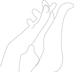 Line art of two hands in the act of holding