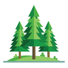 Spruce trees icon set isolated on white background