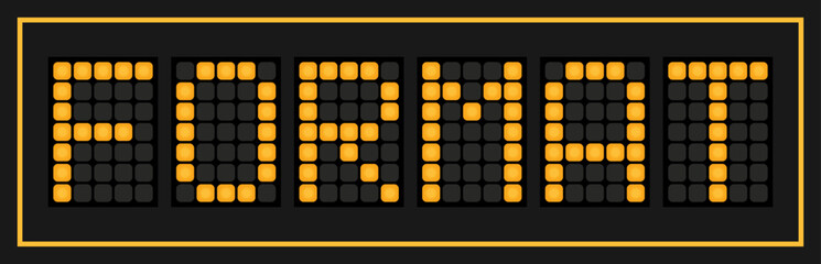 Orange color led banner in word format on black background