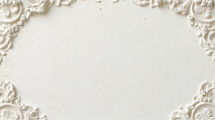 White ornate frame with blank space. (1)