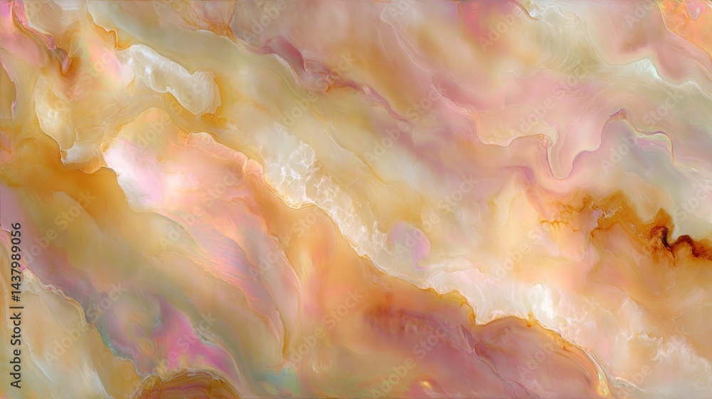 Leinwandbilder iridescent acrylic surface features swirling pastel hues and organic imperfections, illuminated by s