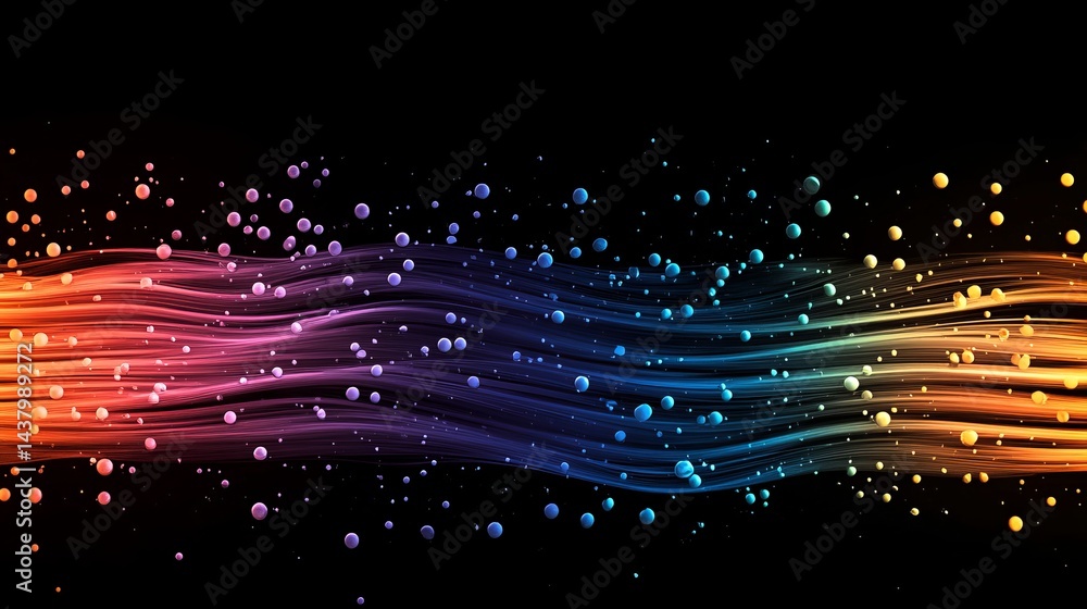 Poster abstract colorful wave background digital art design vibrant gradient fluid dynamic motion glowing p