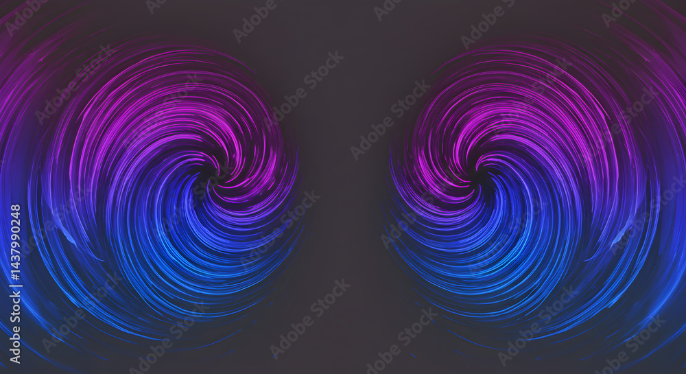 Poster abstract two gradient swirls background with a dark backdrop for mockups
