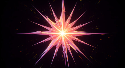 Fototapeta premium Radiant Starburst With Sharp Edges Against Dark Backdrop For Dynamic Designs