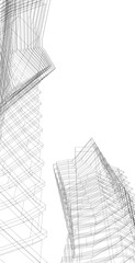 Fototapeta premium Abstract architectural drawing 3d illustration