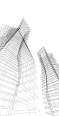 Fototapeta premium Abstract architectural drawing 3d illustration