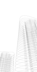 Abstract architectural drawing 3d illustration