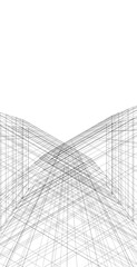 Abstract architectural drawing 3d illustration