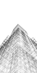 Abstract architectural drawing 3d illustration