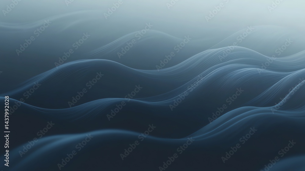 Poster abstract blue waves background with soft lines and smooth gradient