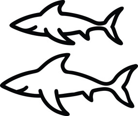 "Dynamic Shark Silhouette Collection Featuring Great White, Hammerhead, and Ocean Wildlife Scenes Vector Illustration"
