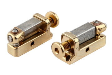 Metal hinge mechanism isolated on transparent PNG background