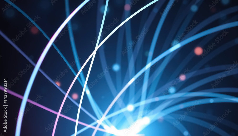 Aufkleber Abstract network of glowing lines and nodes dynamic and futuristic digital landscape