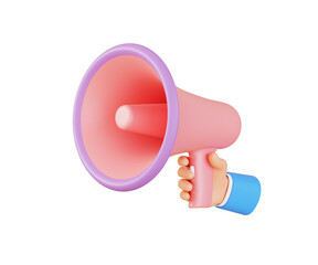 3D rendering Megaphone icon concept
