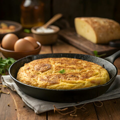 delicious potato omelet typical of spanish cuisine