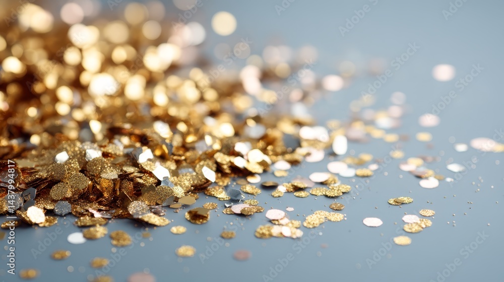 Fototapete champagne gold glitter reflects light beautifully on a smooth metallic surface, creating a vibrant a